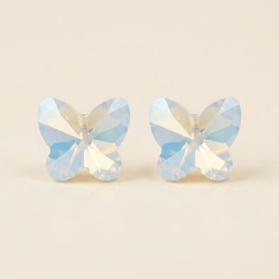 Ice Blue Shimmer Butterfly Crystal Studs
