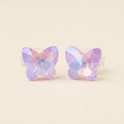 Mint Shimmer Butterfly Crystal Studs
