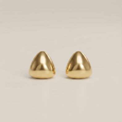Gold Dome Teardrop Studs