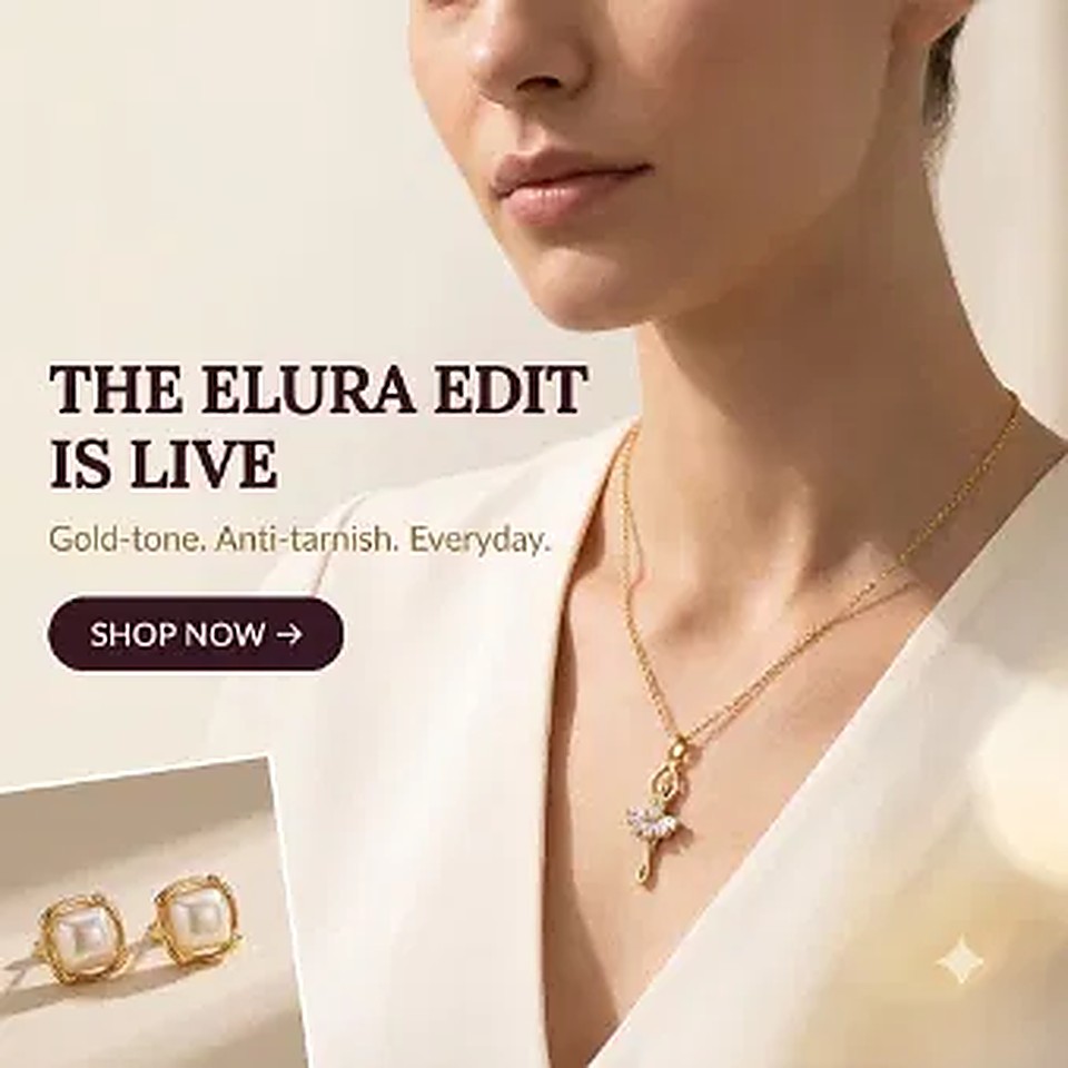 The Elura Edit is live. Gold-tone. Anti-tarnish. Everyday. Shop now.